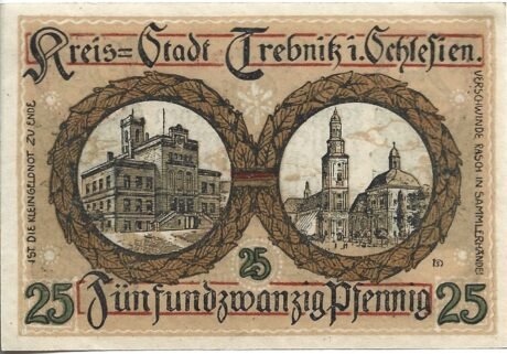 Реверс банкноты 25 fenigów (Niemcy) 1918