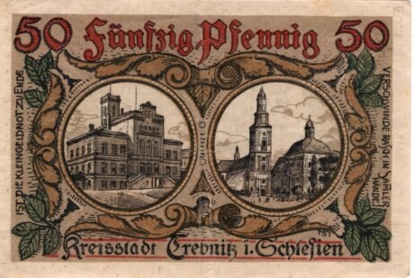 Реверс банкноты 50 fenigów (Niemcy) 1918