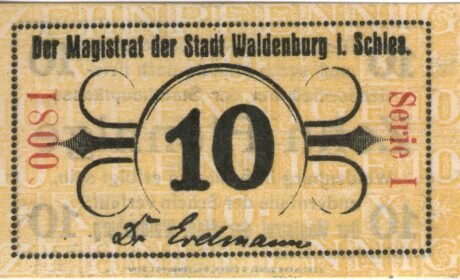 Аверс банкноты 10 fenigów Black Issue (Niemcy)