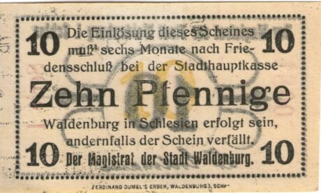 Реверс банкноты 10 fenigów Black Issue (Niemcy)