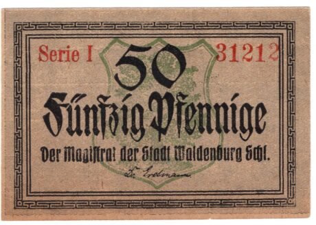 Аверс банкноты 50 fenigów (Niemcy)