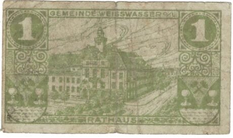 Реверс банкноты 1 fenig (Niemcy) 1918