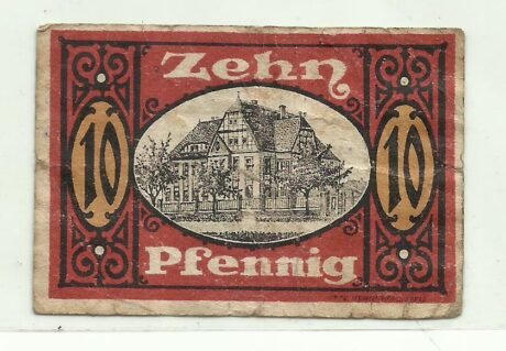 Реверс банкноты 10 fenigów (Niemcy) 1920