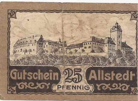 Реверс банкноты 25 fenigów (Niemcy) 1920