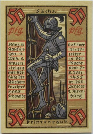 Реверс банкноты 50 fenigów Prinzenraub Series (Niemcy) 1921