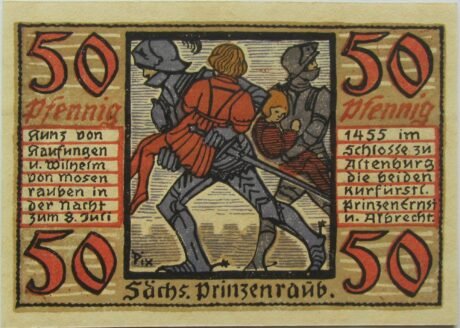 Реверс банкноты 50 fenigów Prinzenraub Series (Niemcy) 1921