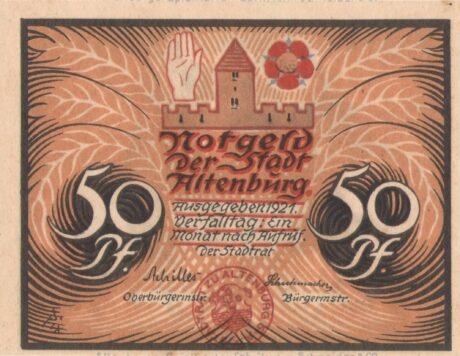 Аверс банкноты 50 пфеннигов (Германия) 1921 года