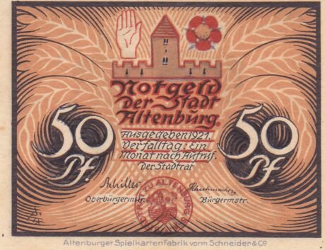 Аверс банкноты 50 fenigów (Niemcy) 1921