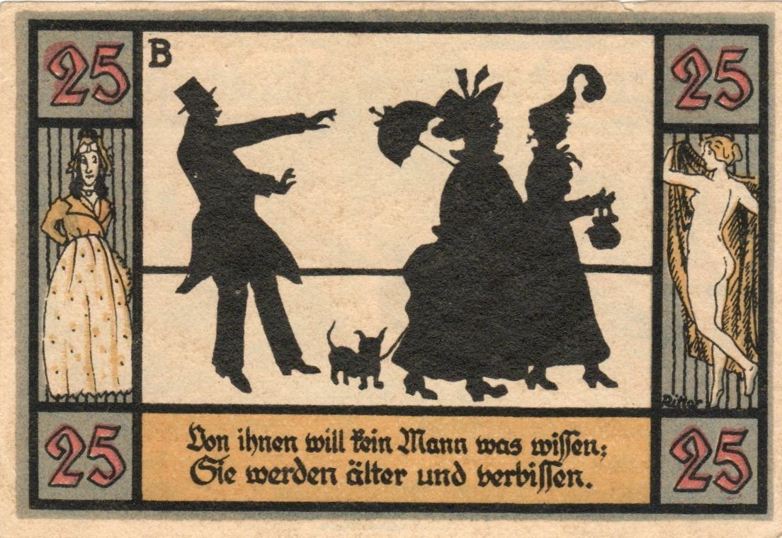 Реверс банкноты 25 пфеннигов Silhouette Series - Issue B (Германия)