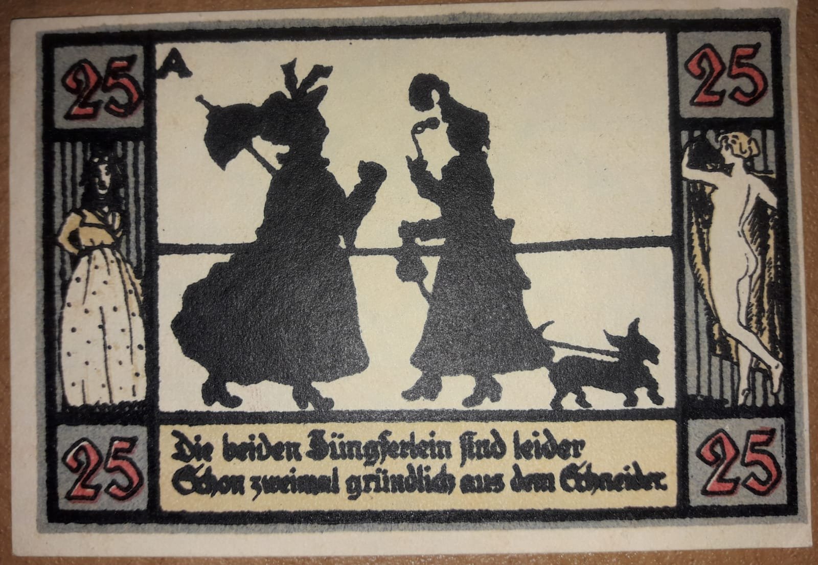 Реверс банкноты 25 пфеннигов Silhouette Series - Issue A (Германия) 1921 года