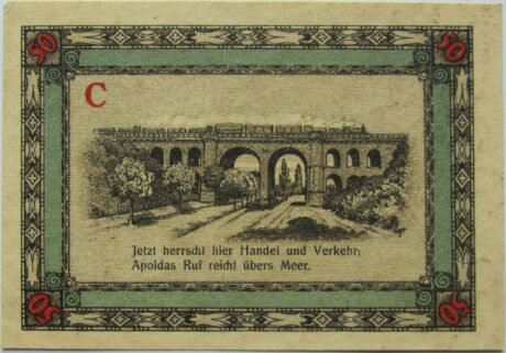 Реверс банкноты 50 fenigów, seria rymów, wydanie C (Niemcy) 1921