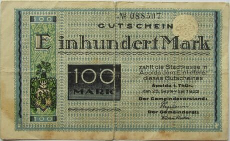Аверс банкноты 100 marek (Niemcy) 1922
