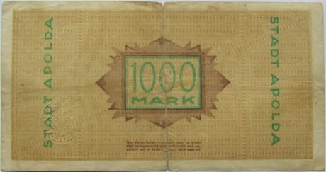 Реверс банкноты 1000 marek (Niemcy) 1922