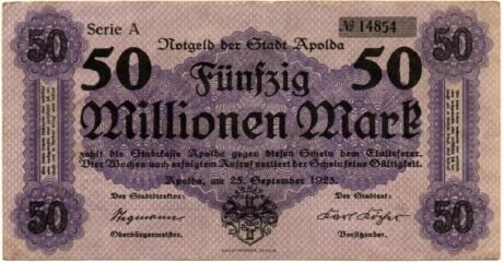 Аверс банкноты 50000000 марок (Германия) 1923 года