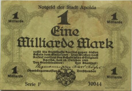 Аверс банкноты 1 000 000 000 marek (Niemcy) 1923