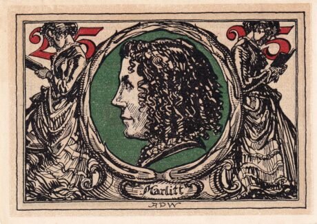 Реверс банкноты Seria „25 fenigów – Notables and Sights” – numer 5 – Marlitt (Niemcy) 1921