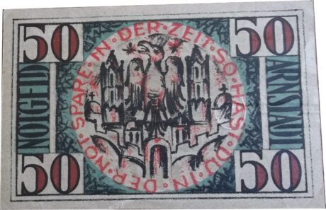 Реверс банкноты 50 fenigów (Niemcy) 1920