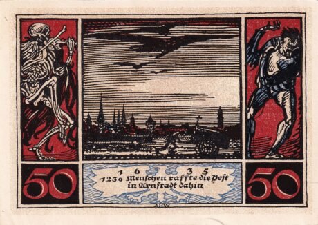 Реверс банкноты Seria historyczna 50 fenigów – numer 5 – 1635 (Niemcy) 1921