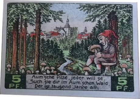 Реверс банкноты 5 fenigów (Niemcy) 1921