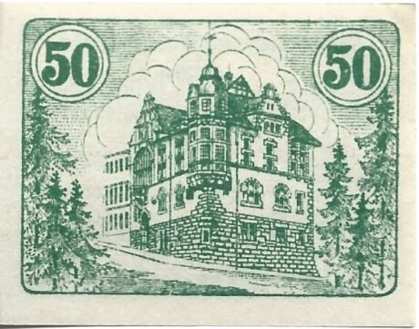 Реверс банкноты 50 fenigów (Niemcy) 1920