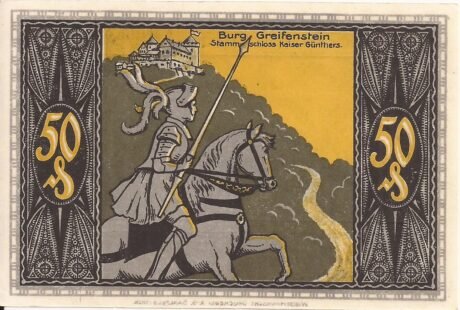 Реверс банкноты 50 fenigów Günther von Schwarzburg Series (Niemcy) 1921