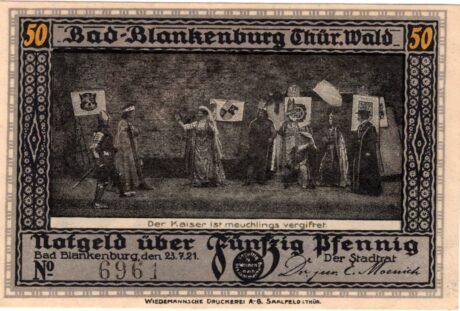 Аверс банкноты 50 fenigów Günther von Schwarzburg Series (Niemcy) 1921