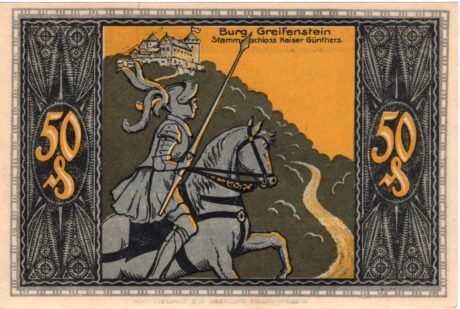 Реверс банкноты 50 fenigów Günther von Schwarzburg Series (Niemcy) 1921