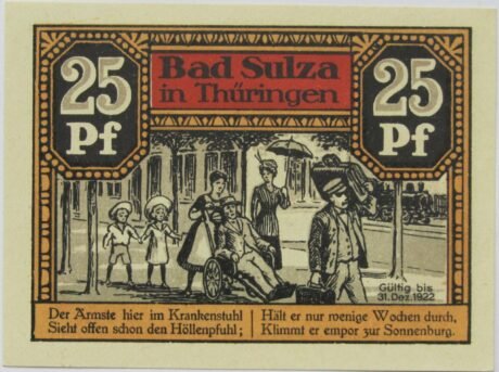 Реверс банкноты Seria Spa 25 fenigów – wydanie B (Niemcy) 1921