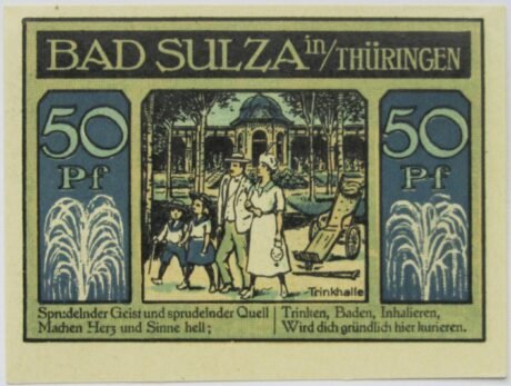 Реверс банкноты 50 fenigów Spa Series, wydanie C (Niemcy) 1921