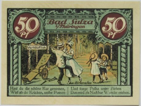 Реверс банкноты 50 fenigów Seria Spa Wydanie D (Niemcy) 1921