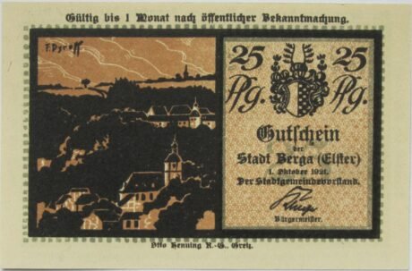 Аверс банкноты 25 пфеннигов Silhouette Series (Германия) 1921 года