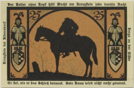 Реверс банкноты 25 пфеннигов Silhouette Series (Германия) 1921 года