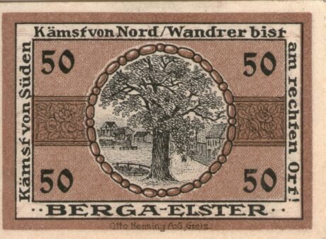 Реверс банкноты 50 fenigów (Niemcy) 1920