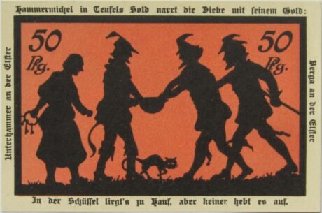 Реверс банкноты 50 пфеннигов Silhouette Series (Германия) 1921 года