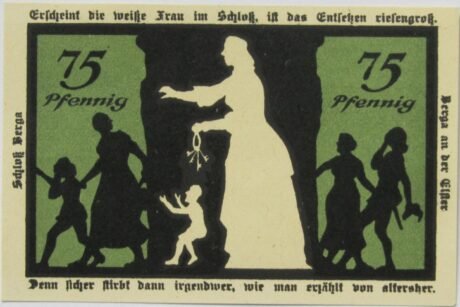 Реверс банкноты 75 пфеннигов Silhouette Series (Германия) 1921 года