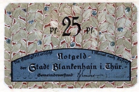 Аверс банкноты 25 fenigów (Niemcy) 1921
