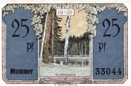 Реверс банкноты 25 fenigów (Niemcy) 1921