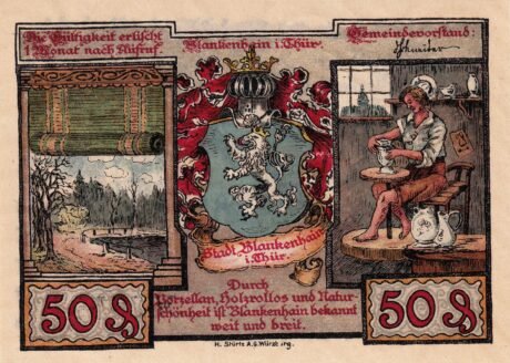 Аверс банкноты 50 fenigów (Niemcy) 1921