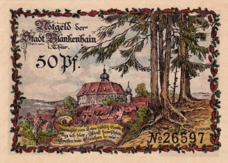 Реверс банкноты 50 fenigów (Niemcy) 1921