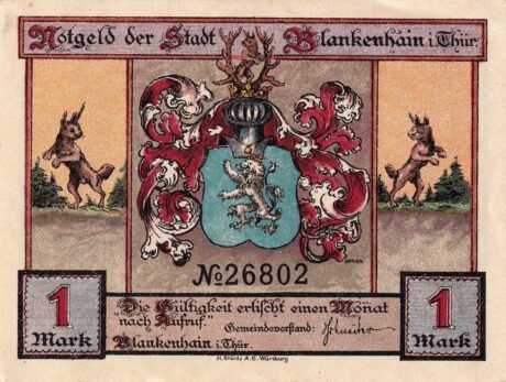 Аверс банкноты 1 marka (Niemcy) 1921