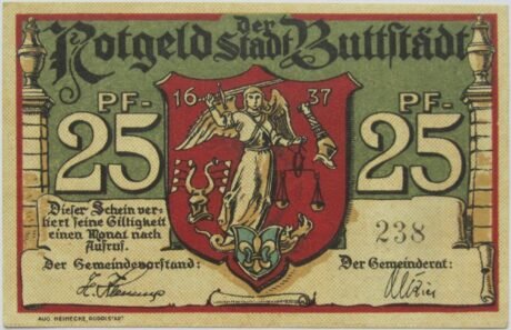 Аверс банкноты 25 fenigów (Niemcy) 1921