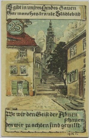 Реверс банкноты 25 fenigów (Niemcy) 1921