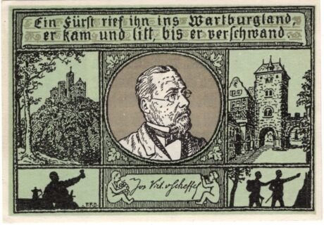 Реверс банкноты 50 fenigów Verlag von Robert Dahms (Niemcy)