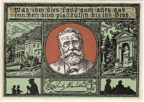 Реверс банкноты 50 fenigów Verlag von Robert Dahms (Niemcy)