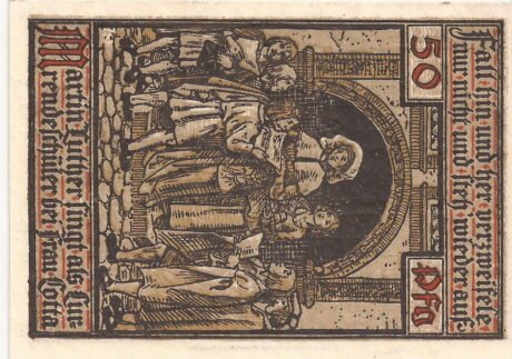 Реверс банкноты 50 fenigów Seria Jubileuszowa Lutra (Niemcy) 1921