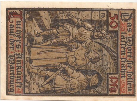 Реверс банкноты 50 fenigów Seria Jubileuszowa Lutra (Niemcy) 1921