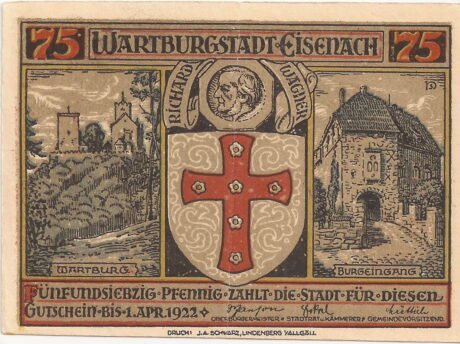 Аверс банкноты 75 пфеннигов (Германия) 1922 года