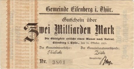 Аверс банкноты 2 000 000 000 marek (Niemcy) 1923