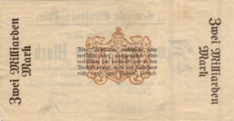 Реверс банкноты 2 000 000 000 marek (Niemcy) 1923