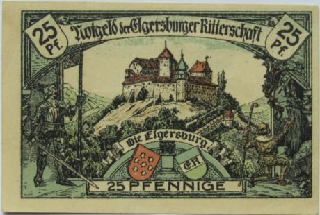 Реверс банкноты 25 fenigów Ritterschaft (Niemcy) 1921